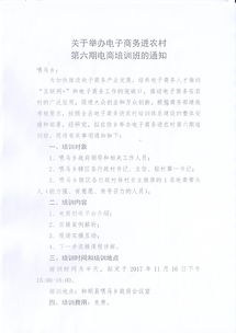 關于舉辦電子商務進農村第六期電商培訓班的通知